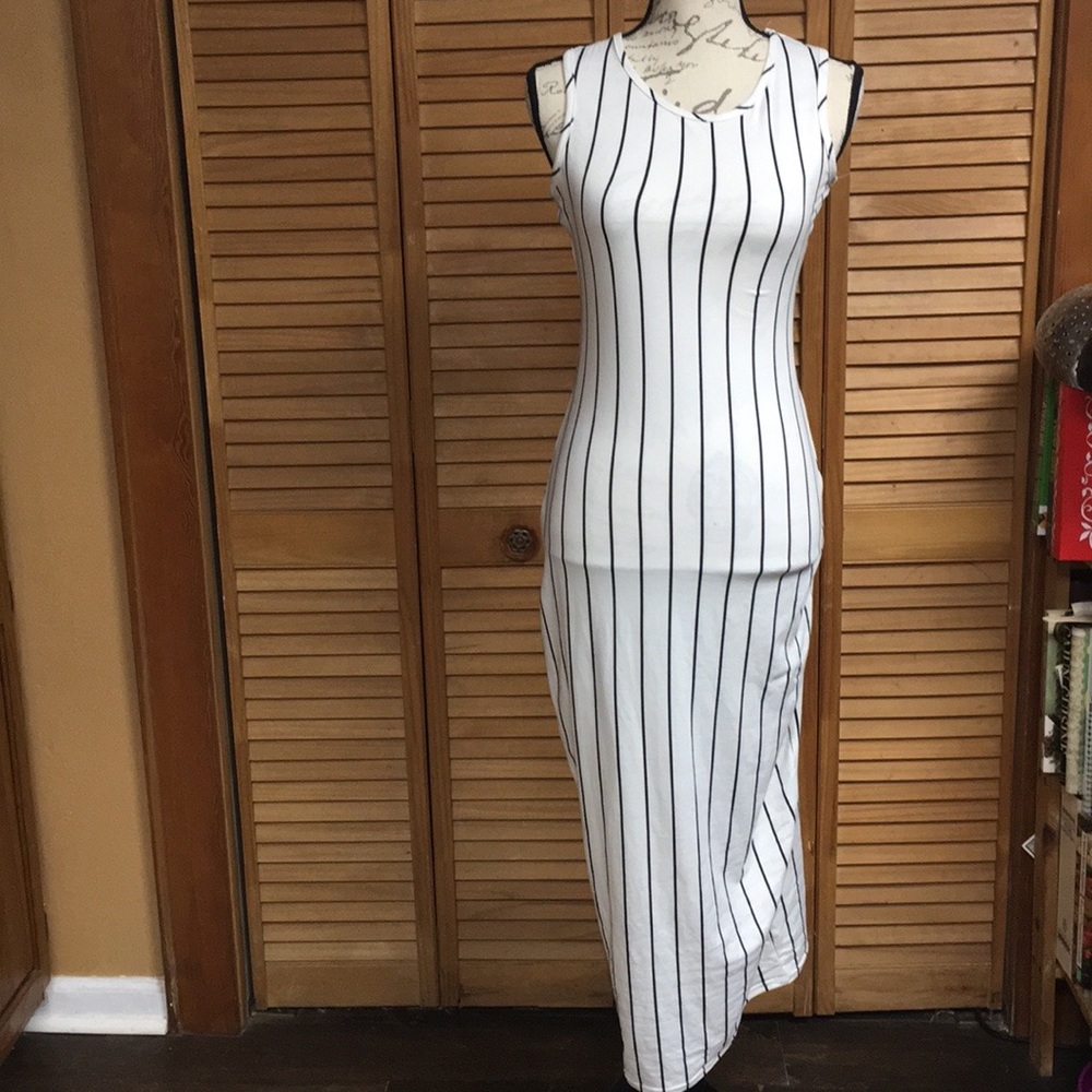 Striped from fitting long dress